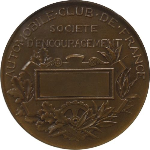 France 1907 Automobile Exposition Bronze Medal reverse
